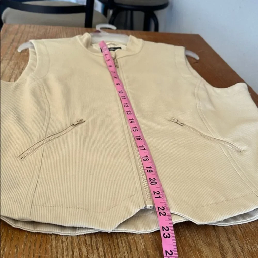 Goode Rider Corduroy Vest Womens XL Horse Riding Equestrian Zip Outerwear Tan